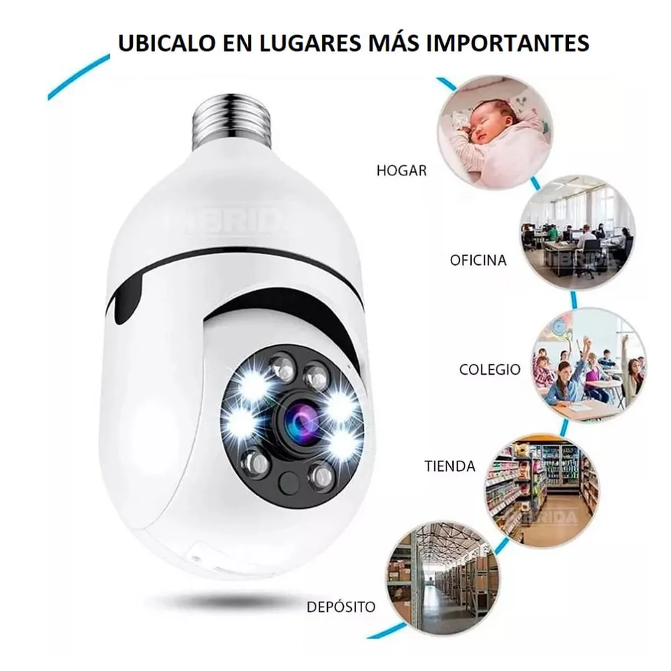 Foco y Cámara de Seguridad 360°