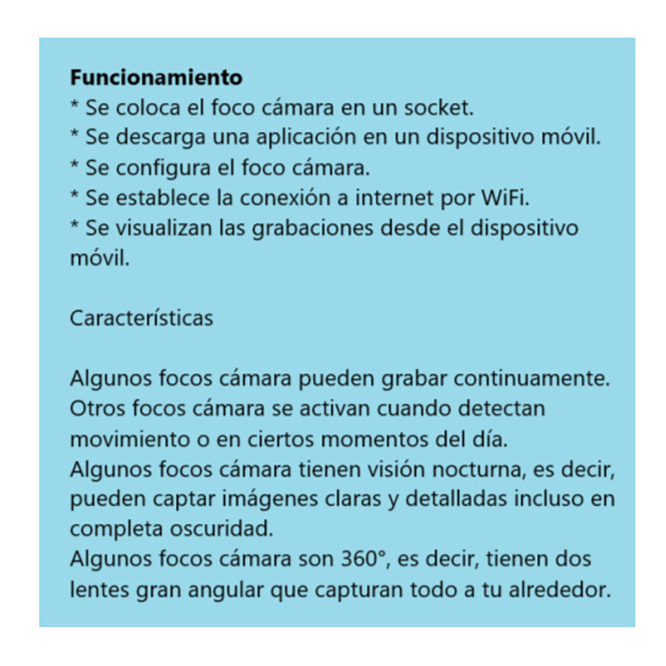 Foco y Cámara de Seguridad 360°